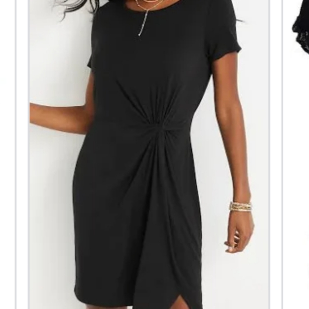 Blue Rain Knot Front Dress
